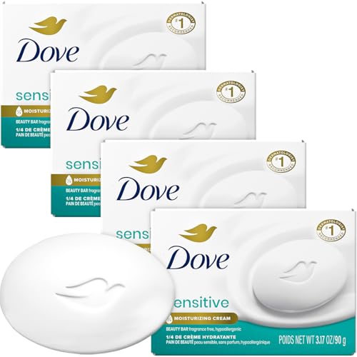 Dove Sensitive Skin Beauty Bar 4-Pack with Moisturizing Cream