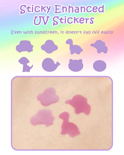UV Detection Stickers for Sunscreen - 80 Count Color-Changing Reminder