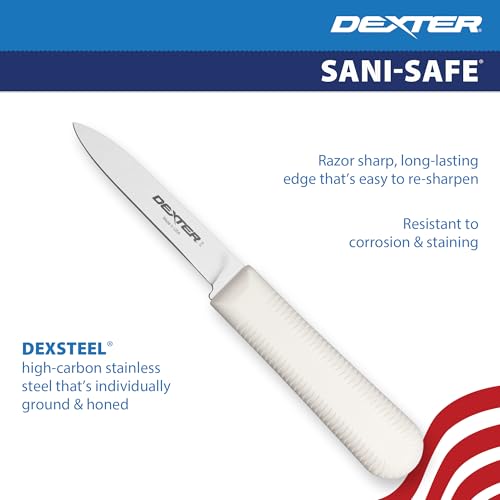 Dexter Russell S104PCP Cook’s Paring Knife - 3.25" High Carbon Steel Blade, Non-Slip Handle