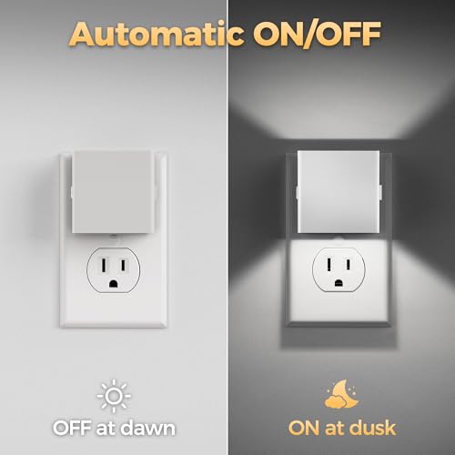 Adjustable Wall Night Light with Dusk to Dawn Sensor | 2 Pack