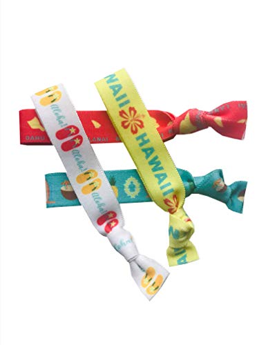 Hawaiian Hair Ties 8 Pack - Aloha & Island-Themed Elastic Hair Bands for Women & Girls