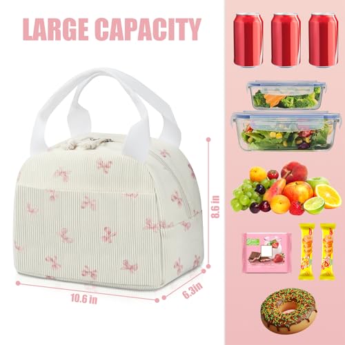 BuyCard Insulated Lunch Bag for Women - Cute Corduroy Tote