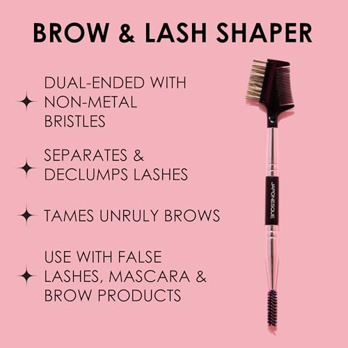 JAPONESQUE 2-in-1 Brow & Lash Shaper with Spoolie Brushes
