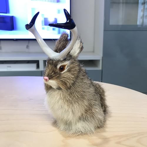 Hand-Crafted Jackalope Figurine | Realistic Rabbit with Antlers