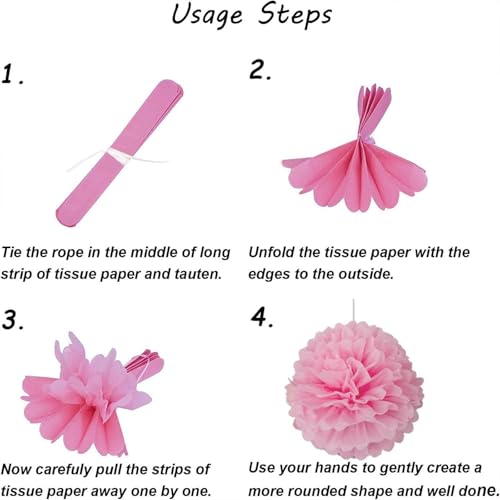 12pcs Tissue Paper Pom Poms - Navy Blue, Sky Blue & Orange Party Decor