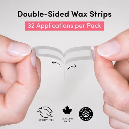 Parissa Natural Eyebrow Wax Strips Kit - 16 Double-Sided Strips