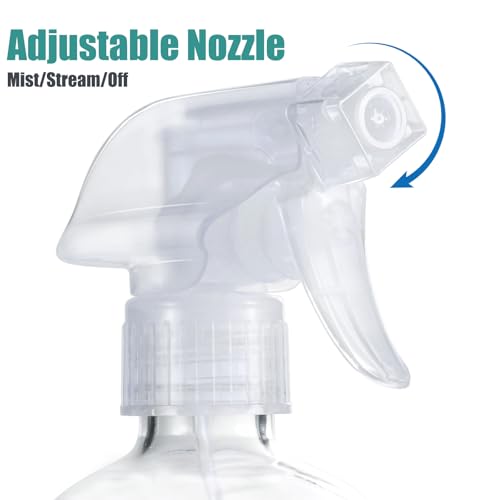 FANSTINOW 16oz Glass Spray Bottles with Silicone Sleeve, 2 Pack