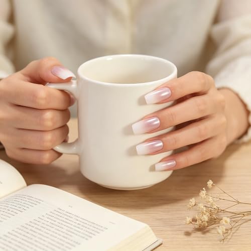 Elevenail Medium Length Pink White Press-On Nails Kit