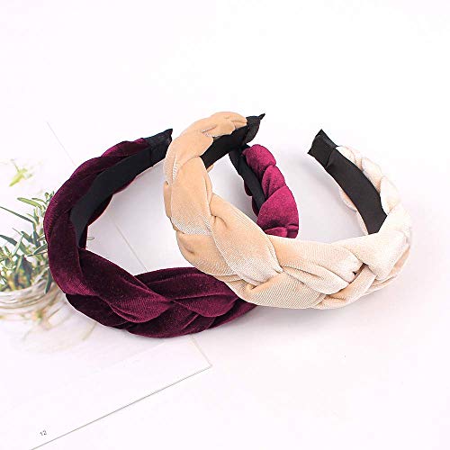 IvyU Large Padded Velvet Braided Headbands for Women - YHB-003