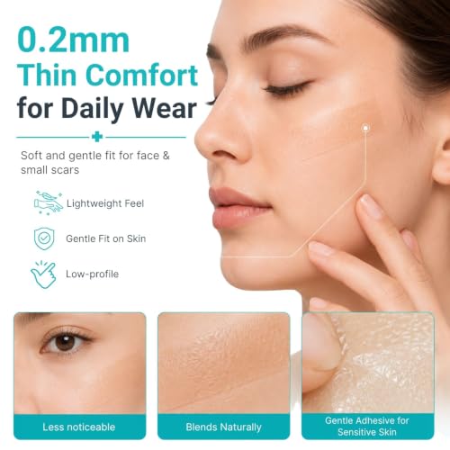 SCICOFIX Thin Silicone Scar Tape Roll for Face & Small Scars - 1.2"x120", 2 Rolls