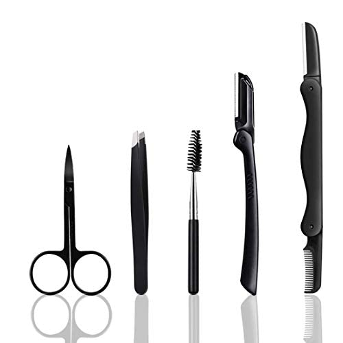 5-in-1 Eyebrow Grooming Kit for Men & Women - Razor, Scissors, Tweezers