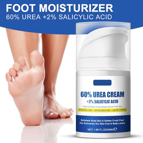 Grospe Urea 60% & Salicylic Acid Foot Cream 1.69oz Hydrating & Exfoliating Moisturizer