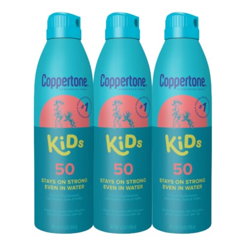 Coppertone Kids Sunscreen Spray SPF 50 – 3 × 5.5 oz Pack