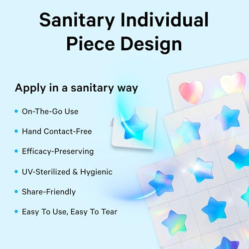 Sosky Holographic Pimple Patches - Cute Acne Stickers with Salicylic Acid, 144 Count
