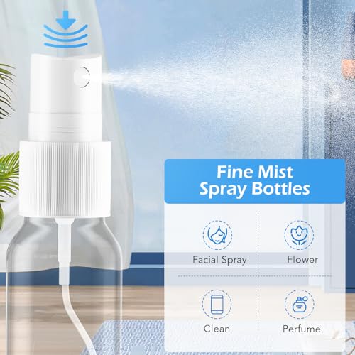 Zoizocp 2oz Fine Mist Spray Bottles - 12 Pack Refillable Travel Containers