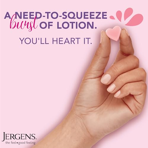 Jergens Cherry Almond Lotion Bursts - 38 Count Pack of 2 - Fun Heart-Shaped Moisturizer