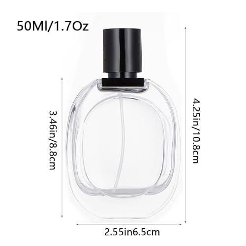 50ml Refillable Glass Perfume Spray Bottle Travel Dispenser for Women & Men