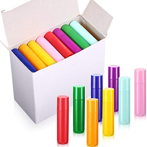 64 Pcs Red Lip Balm Tubes 5ml Empty Refillable Rotatable