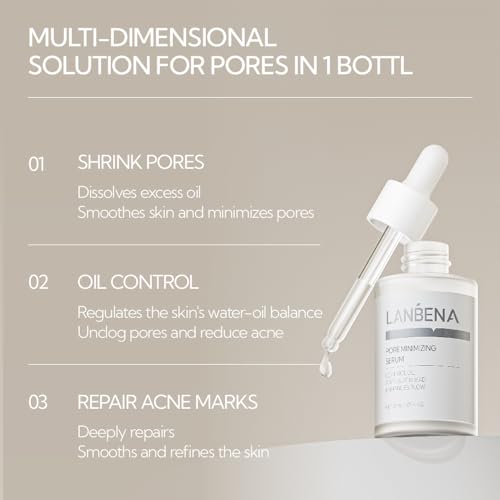 LANBENA Pore Minimizer Serum for Face, Shrinks Enlarged Pores, Oil Control & Moisturizing, 30ML - Variation: Pore Minimizing Serum