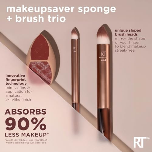 Real Techniques Makeupsaver Sponge & Brush Trio for Flawless Makeup