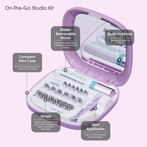 Falscara Studio Soft Natural False Eyelashes - 36 Reusable Lash Clusters, 8mm-12mm