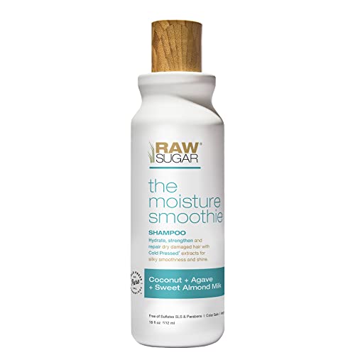 RAW SUGAR Moisture Smoothie Coconut & Almond Milk Shampoo 18oz - Hydrating Hair Care