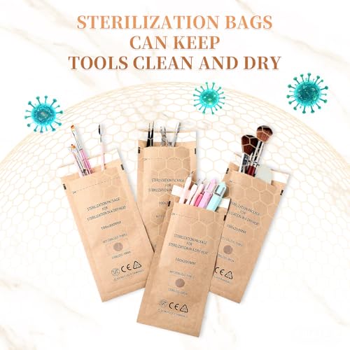 150PCS 100mm x 200mm Self-Sealing Autoclave Pouches for Nail & Tattoo Tools