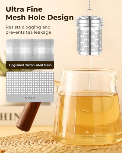 House Again 2-Pack Stainless Steel Tea Strainers with Chain Hook