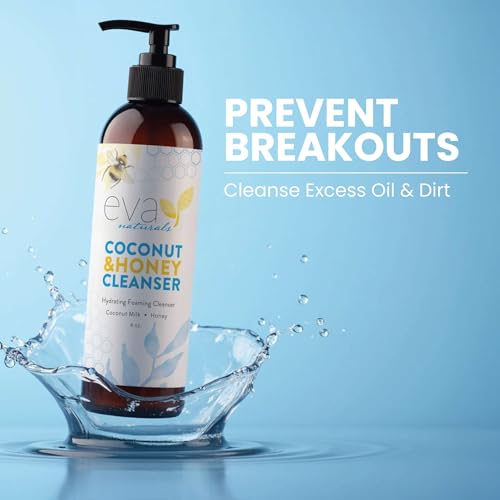 Eva Naturals Coconut & Honey Foaming Face Wash with Aloe & Royal Jelly 6 oz