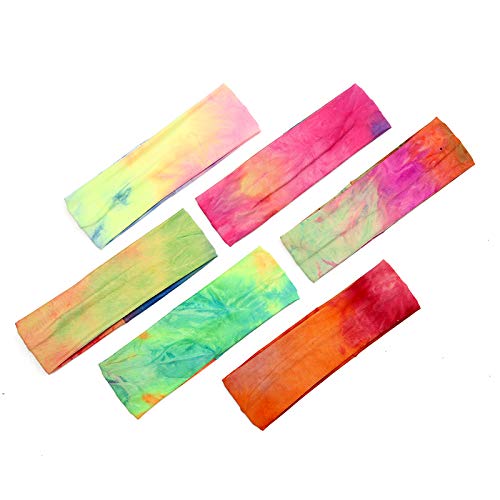 LIGONG 12PCS White Yoga Headbands - DIY Tie Dye Elastic Sweatbands
