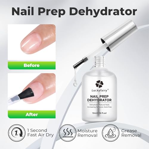 Luckyfairy Nail Dehydrator & Primer Kit - Acid-Free, HEMA-Free