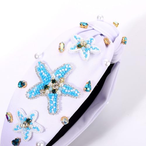 JERTOCLE Starfish Headband for Women Summer Beach Hair Accessories - Tropical Ocean Knot