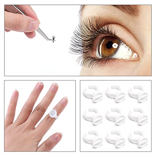 200PCS Disposable Glue Rings for Eyelash Extensions & Nail Art
