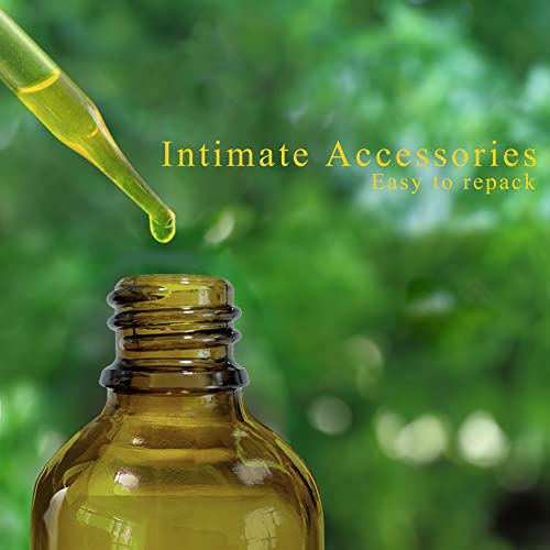 GIVAMEIHF 4oz Amber Glass Spray Bottles Set of 16 with Nozzles Funnels & Labels