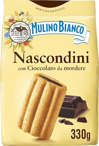 Mulino Bianco Chocolate Biscotti Frollini Nascondini 330g - Crunchy Snack for Breakfast