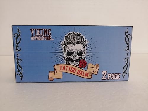 Viking Revolution Tattoo Care Balm 2 oz - Pack of 2 Natural Moisturizing Skin Ointment