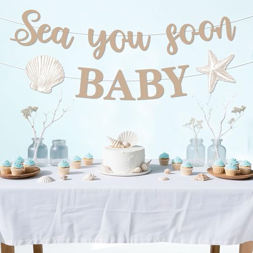Ocean-Themed Baby Shower Banner - Sea You Soon with Cute Animals
