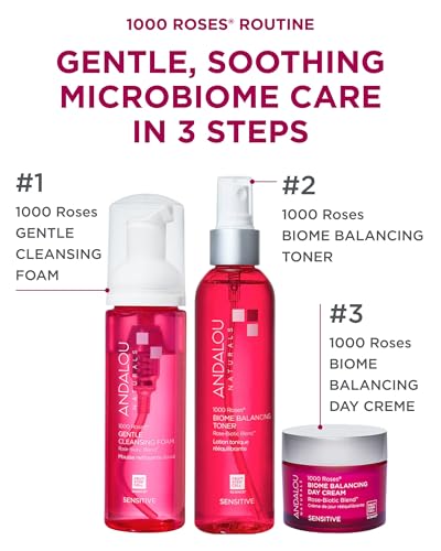 Andalou Naturals 1000 Roses Gentle Cleansing Foam - Sensitive Skin, 5.5 fl oz