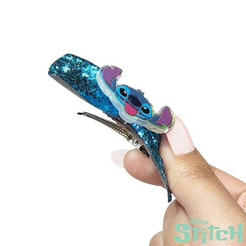 Disney Stitch Hair Accessory Case with Clips & Elastics for Girls