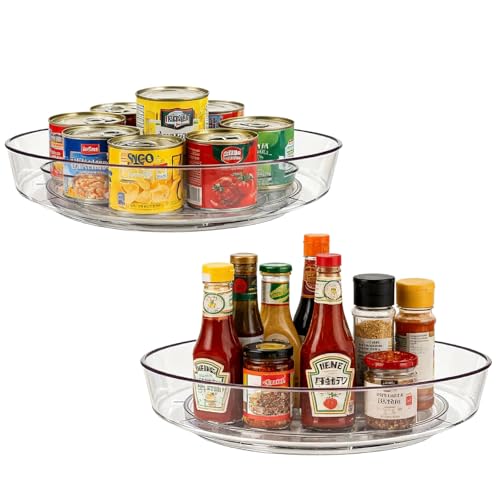 10-Inch Lazy Susan Turntable Organizer - BPA-Free Plastic for Spices & Pantry