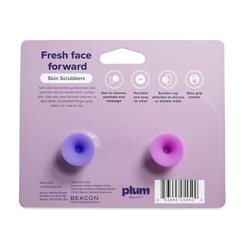 Plum Beauty Heart-Shaped Silicone Skin Scrubber with Suction Cup