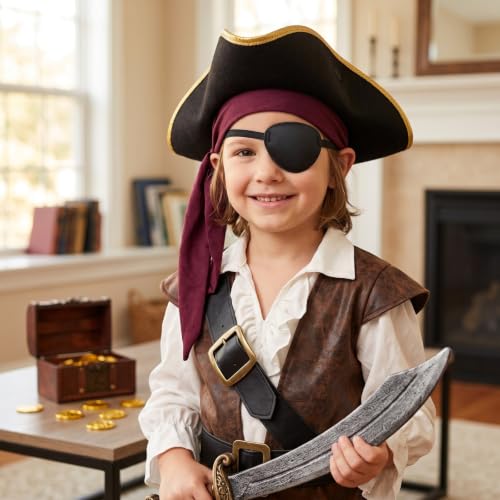 Adult Black Eye Patch for Costumes & Focus, Adjustable Soft Fabric