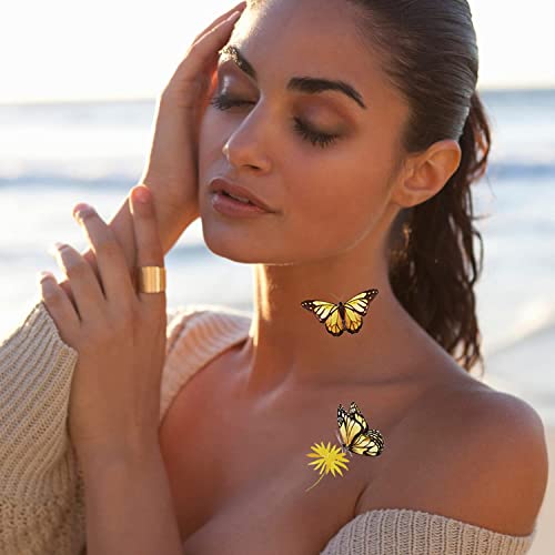 100 Pcs Colorful Waterproof Butterfly Temporary Tattoos for Kids