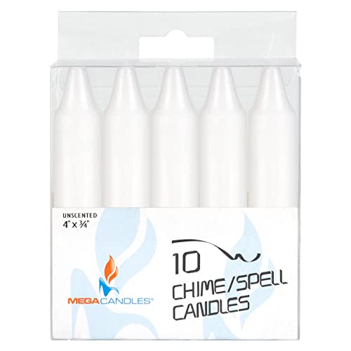10 Pack Unscented White Mini Taper Candles - 4 Inch for Rituals