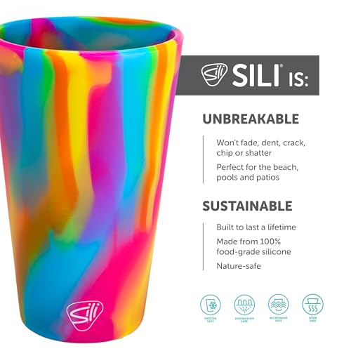 Silipint 16oz Unbreakable Silicone Pint Glass - BPA-Free, Dishwasher Safe Tumbler for Hot & Cold Drinks