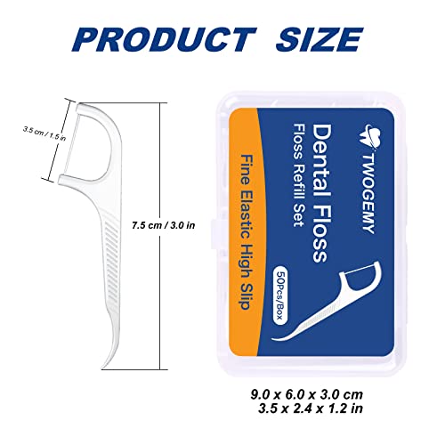Twogemy Dental Floss Picks - 100 Count Interdental Cleaning Sticks