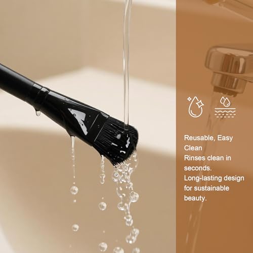 BEAUTYFACTOR Black-02 Facial Mask Brush Applicator Soft Hair for Even, Mess-Free Mask Application