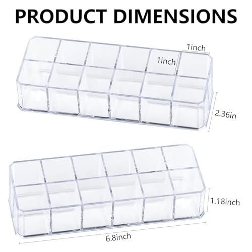 12-Slot Acrylic Lipstick Organizer Case - Clear Makeup Storage
