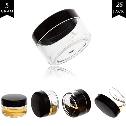 5 Gram Sample Containers with Lids - 25 Pack Reusable Cosmetic Jars