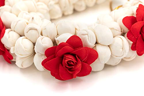 Traditional Indian Hair Accessories with Artificial Flowers - 10 Inch